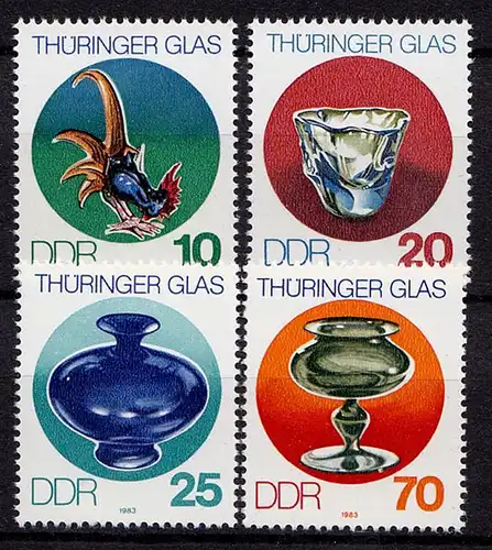 Germany DDR 1983 Mi 2835-38 ** MNH Thüringer Glas - Thuringian glass art  (70108