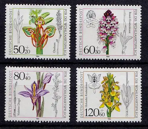 Germany BRD 1984 Mi 1225-28 ** MNH Orchideen – Orchids   (70119