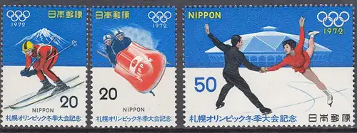 Japan 1972 Mi 1138-1140 ** MNH Olympische Winterspiele Sapporo -   (70151