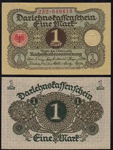 1 Mark Darlehnskassenschein 1920 Ro 64 Pick 58 UNC (1)     (14762