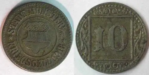 Münster Westfalia Germany 10 Pfennig Token Notgeld/Warmoney 1918 Iron  (4096