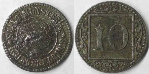 Münster Westfalia Germany 10 Pfennig Notgeld/Warmoney 1918 Iron  (4131