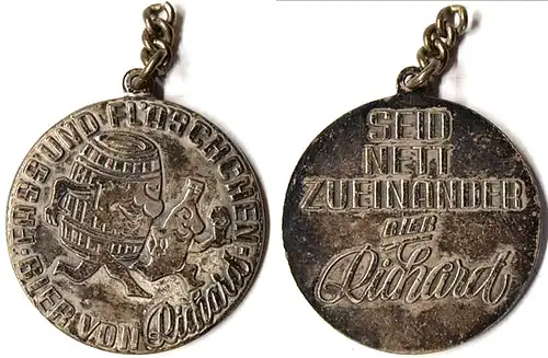 Medaille Münster "Seid nett Zueinander" Bier Richard ca. 34 mm   (r304
