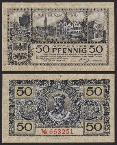 Rheinland - Düren - 50 Pfennig 1918  Notgeld   (20154