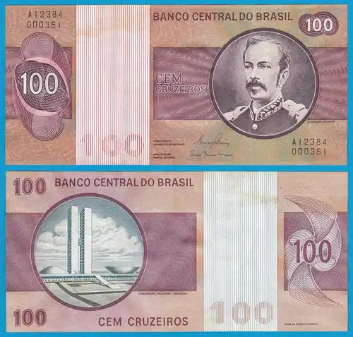 Brasilien - Brazil 100 Cruzados Banknote (1981) Pick 195 Ab UNC Sig.20  (21071