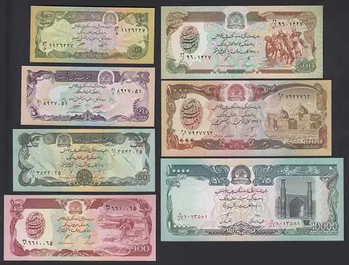 AFGHANISTAN - 7 Stück Banknoten  UNC   (21110