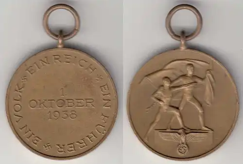 3.Reich Medaille zur Erinnerung an 1.Oktober 1938 Anschluss Sudetenland  (31629