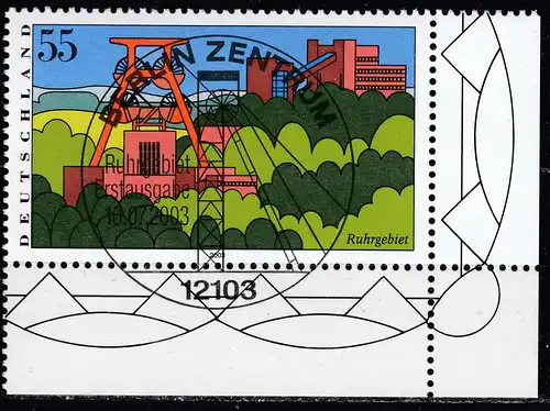 Germany BRD Mi.2355 ESST Vollstempel Industrielandschaft Ruhrgebiet Zeche (70197