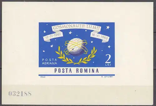 Rumänien - Romania 1964 Block 56 Raumfahrt Cosmos postfrisch MNH   (31648