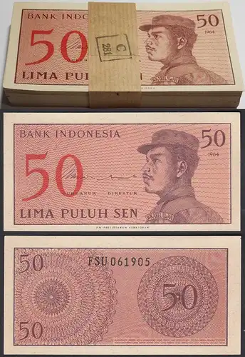 Indonesien - Indonesia Bundle 100 Stück 50 Sen 1964 Pick 94 UNC   (90148  
