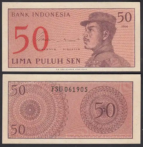 Indonesien - Indonesia 50 Sen 1964 Pick 94 UNC   (31665