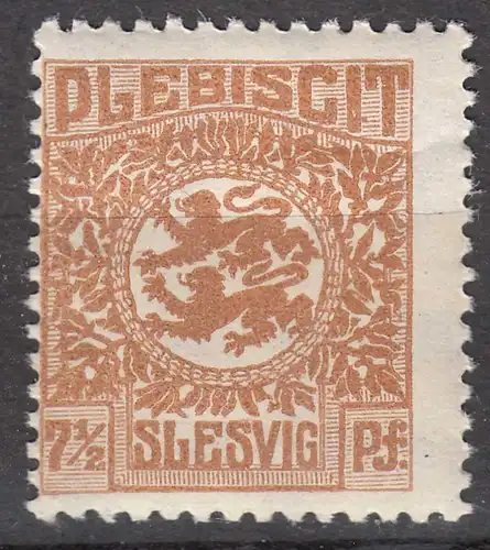 Abstimmungsgebiete Schleswig-Slesvig Mi.3 – 7,5 Pfg. postfrisch MNH 1920  (70253