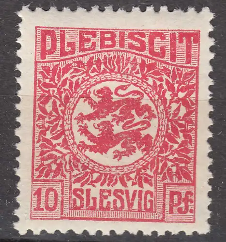 Abstimmungsgebiete Schleswig-Slesvig Mi.4 – 10 Pfg. postfrisch MNH 1920  (70255