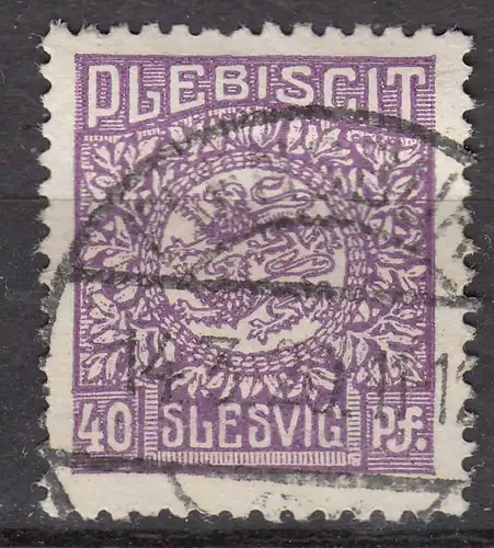 Abstimmungsgebiete Schleswig-Slesvig Mi.9 – 40 Pfg. gestempelt used 1920  (70264