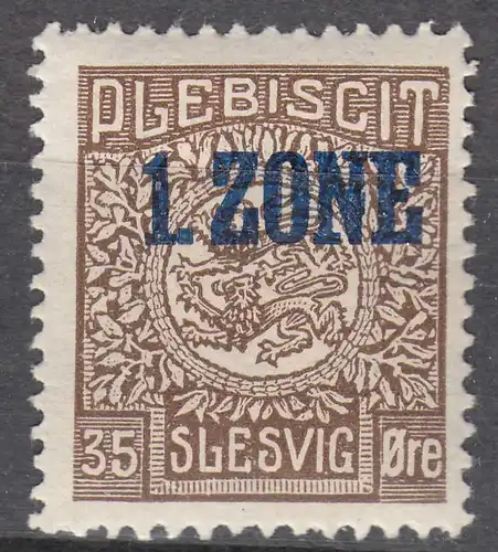 Abstimmungsgebiete Schleswig-Slesvig Mi.22 – 35 Oere mit Falz MH 1920   (70271