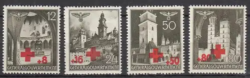 Generalgouvernement 1940 Mi. 52-55 Rotes Kreuz postfrisch MNH  (70275