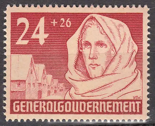 Generalgouvernement 1940 Mi.57 Bäurin 24+26 Gr. postfrisch MNH   (70278