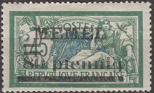 Memel 1920 Mi.25 Freimarke Frankreich mit Aufdruck 80 Pfennig mit Falz MH