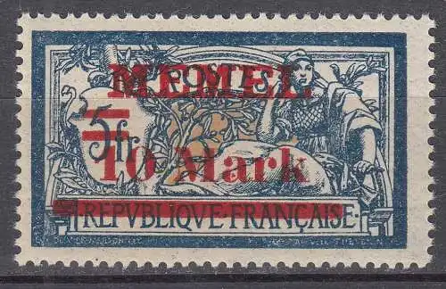 Memel 1920 Mi.32 Freimarke Frankreich Aufdruck 10 Mark auf 5 Fr. postfrisch MNH