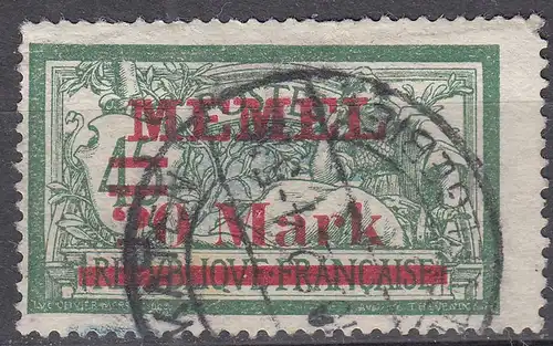 Memel 1921 Mi.39 Freimarke Frankreich Aufdruck 20 Mark auf 45 C.gestempelt used