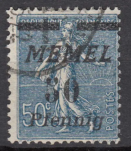 Memel 1922 Mi.61 Freimarke Frankreich Aufdruck 50 Pfg. auf 50 C. gestempelt used
