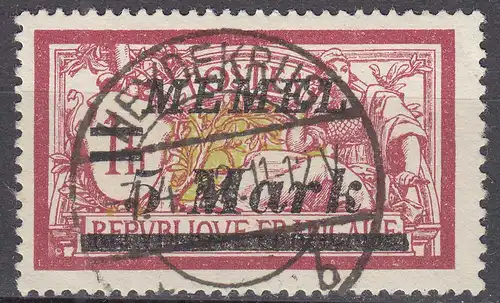 Memel 1922 Mi.69 Freimarke Frankreich Aufdruck 5 M. auf 1 Fr. gestempelt used