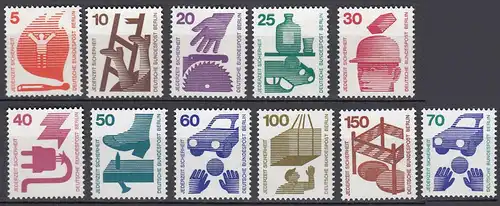 Berlin Michel Nr. 402 - 411 + 453 Unfallverhütung postfrisch MNH   (70388