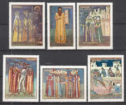 Rumänien - Romania 1970 Fresken der Moldauklöster 2856-61 postfrisch MNH  (70392