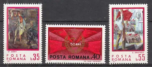 Rumänien - Romania 1971 50 J.Rumänien Mi. 2928-30 postfrisch MNH   (70399
