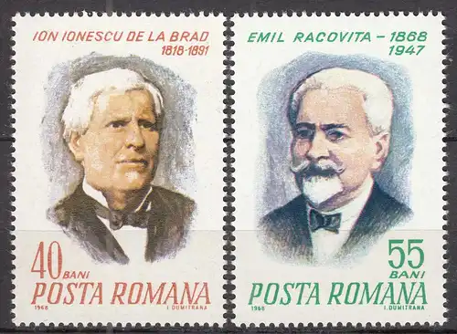 Rumänien - Romania 1968 Brad + Racovitä  Mi. 2684-85 postfrisch MNH   (70401