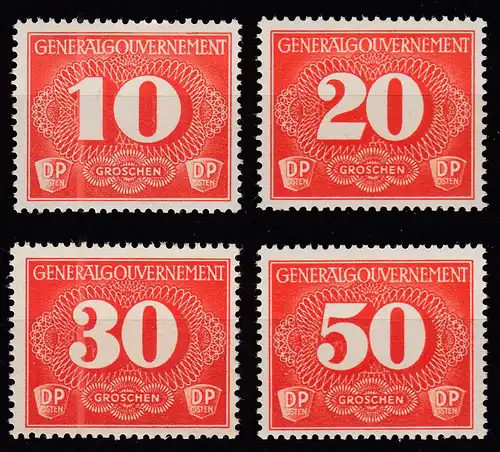 Generalgouvernement 1940 Mi. 1-4 Zustellungsmarken postfrisch MNH   (70405