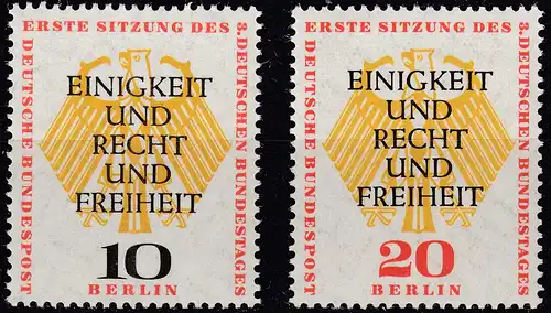 Germany Berlin 1957 Mi. 174-175 Sitzung des 3.Bundestages postfrisch MNH  (70415