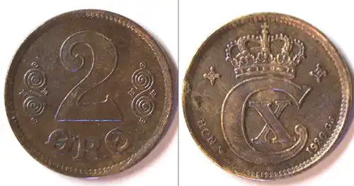 DÄNEMARK - DENMARK 2 Oere 1920 Christian X. (1912-1947)   (r748
