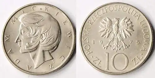 Polen - Poland 10 Zloty 1975 Adam Mickiewicz   (r438