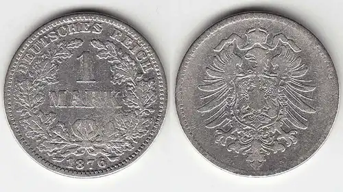 Deutsches Reich 1 Mark Silber 1876 A Jäger 9   (31703