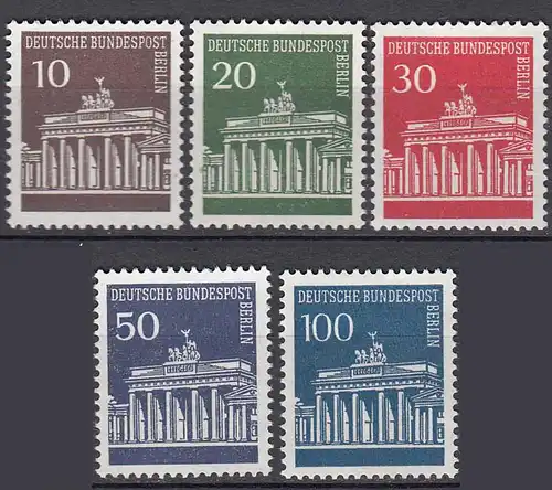 Germany - Berlin Stamps 1966 Michel 286-290 MNH Brandenburg Gate     (81022
