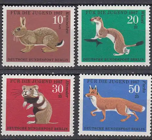 Germany - Berlin Stamps 1967 Michel 299-302 MNH Pelztiere für die Jugend  (81025