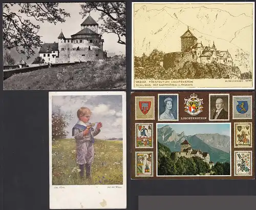 Liechtenstein 4 Stück ältere Postkarten Ansichtskarten    (31669