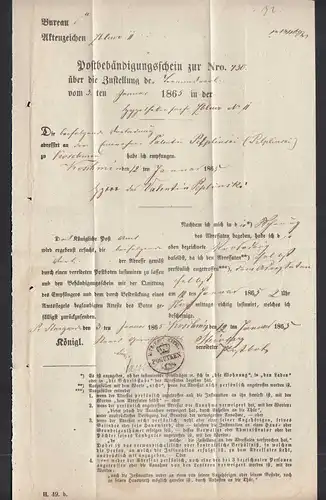 POGUTKEN R2 - POST-Insinuations-Document 1865 Zustellungsurkunde nach STARGARD