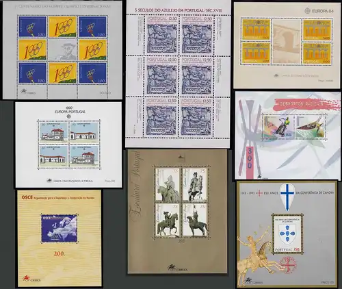 Portugal nice large Lot of 8 pieces SOUVENIR SHEETS MNH ** Opportunity   (91004
