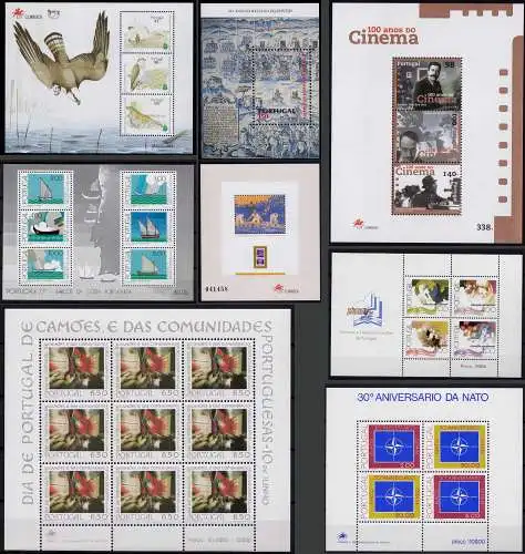 Portugal nice large Lot of 8 pieces SOUVENIR SHEETS MNH ** Opportunity   (91006