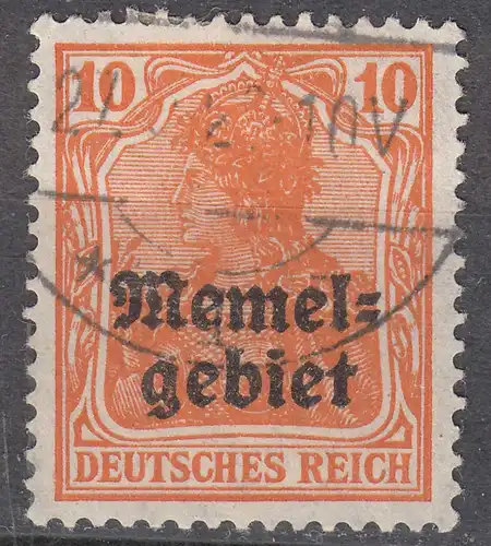 Memel 1920 Mi. 14 Freimarken mit Aufdruck 10 Pfennig gestempelt used    (70453