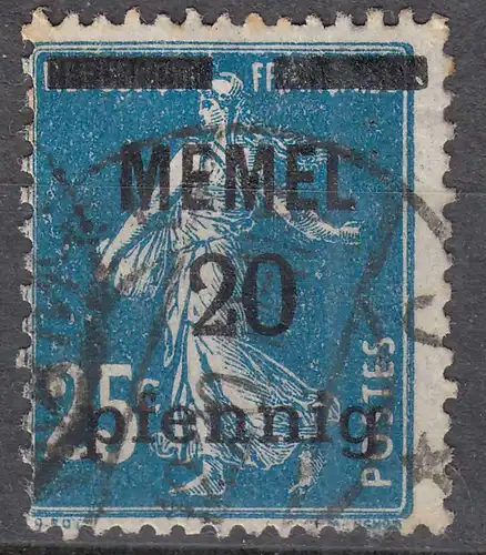 Memel 1920 Mi.20 Freimarken mit Aufdruck 20 Pf. auf 25 C. gestempelt used (70455