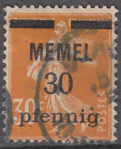 Memel 1920 Mi.21 Freimarken mit Aufdruck 30 Pf. auf 30 C. gestempelt used (70456