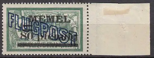 Memel 1921 Mi. 42 Flugpostmarke 80 Pf. auf 45 C. postfrisch MNH  (70463