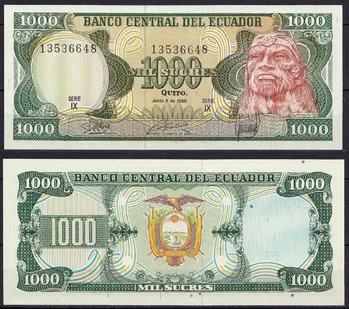 Ecuador 1000 Sucres 8.6.1988 Pick 125b  UNC (1)    (ca772