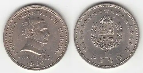 Uruguay - 1 Peso Münze 1960 schöne Erhaltung   (31844