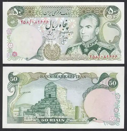 IRAN - Persien 50 RIALS (1974-79) Pick 101c UNC (1) Schah Reza Pahlavi  (31856