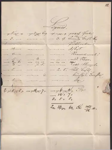 DRESDEN 1854 alter Brief mit Inhalt undTaxierung    (31797