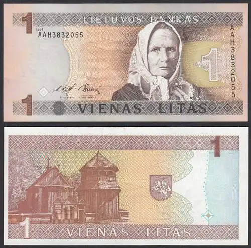 Litauen - Lithunia 1 Talonas Banknote 1994 Pick 53a UNC (1)    (31867